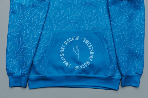 PSD bovenaanzicht op sweatshirts mockup