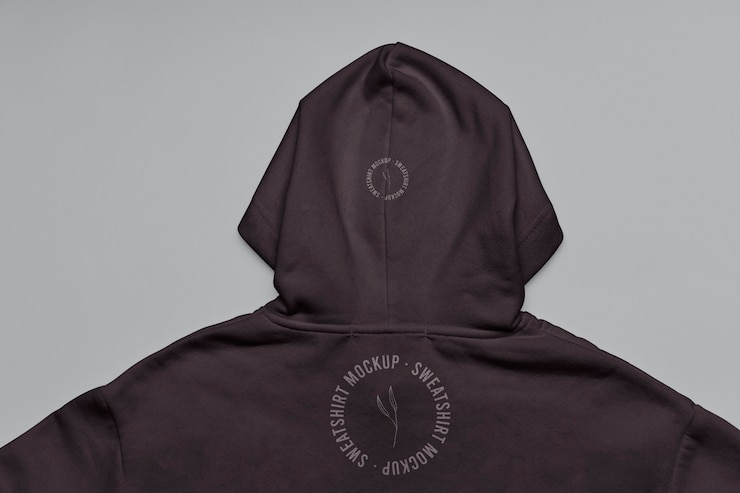 PSD bovenaanzicht op sweatshirts mockup