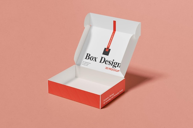 Bovenaanzicht Open Box Mockup Verpakkingsontwerp