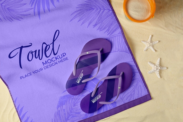 PSD bovenaanzicht over flip-flop mockup