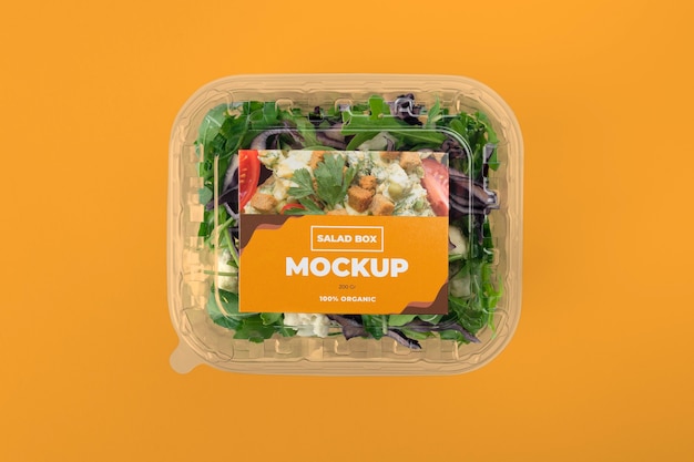 Bovenaanzicht smakelijke gezonde saladebox