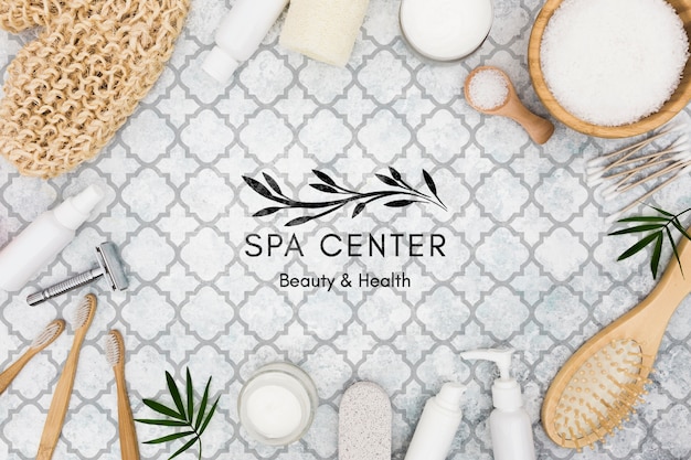 Bovenaanzicht spa center mock-up