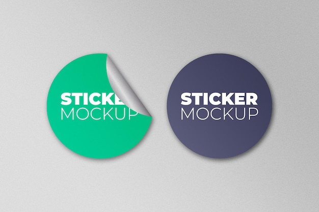 PSD bovenaanzicht stickerverzameling mockup