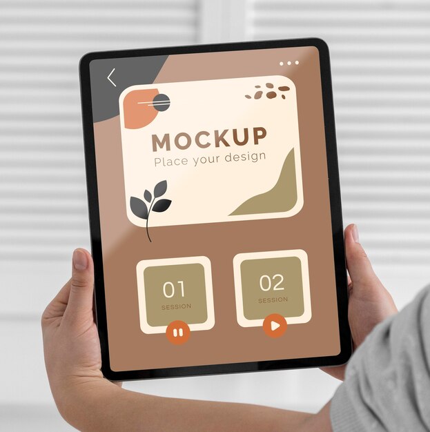 Bovenaanzicht tablet mock-up