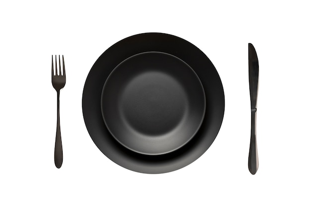 Bovenaanzicht van eettafel zonder voedsel