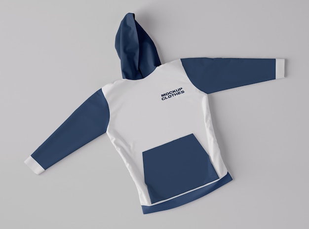 Bovenaanzicht van hoodie-mockup