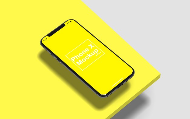 Bovenaanzicht van mockup voor mobiele telefoons