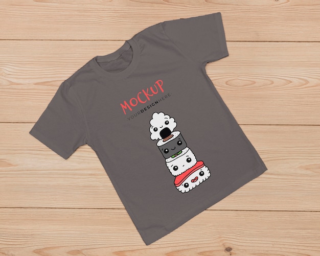 Bovenaanzicht van schattig t-shirt concept mock-up