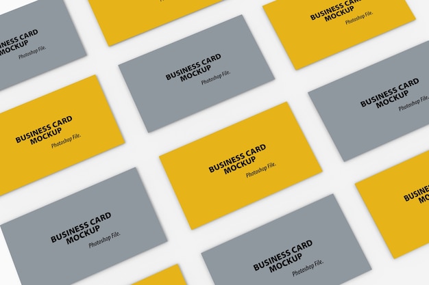 Bovenaanzicht van visitekaartjes mockup