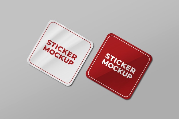 Bovenaanzicht vierkante stickercollectie