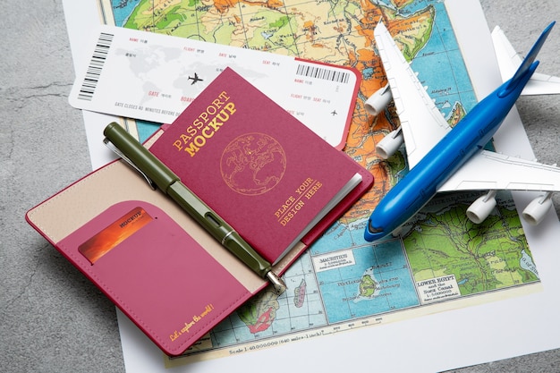 Bovenbeeld op nomad visa mockup