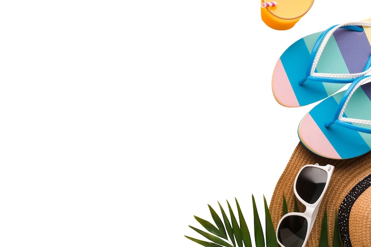 PSD bovenbeeld van de geïsoleerde stranddecoratie