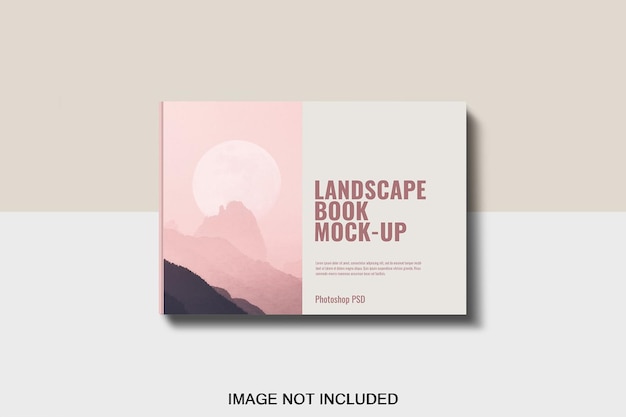 Bovenste hoek landschap hardcover mockup geïsoleerd