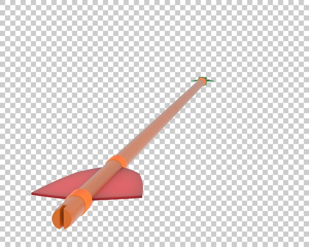 Bow arrow on transparent background 3d rendering illustration