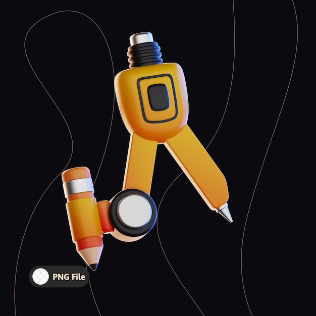 Bow Compass Construction Bedrijfsillustratie 3d