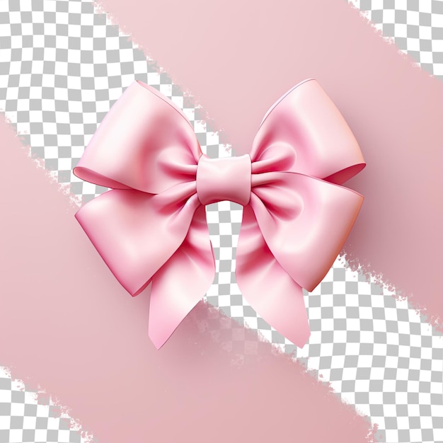 PSD a bow made of pink ribbon on a transparent background isolated