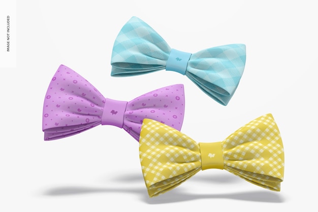 PSD bow tie set mockup