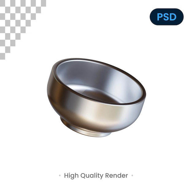 Bowl 3d render illustration premium psd