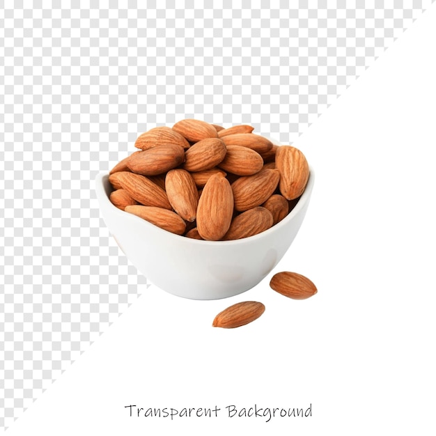 a bowl of almonds with the words quot transat quot on the bottom