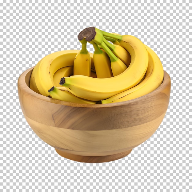 PSD ciotola di banane isolate su uno sfondo trasparente