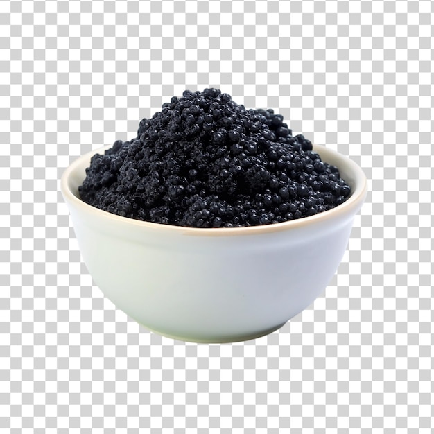 PSD a bowl of black cauliflower is shown on a white background