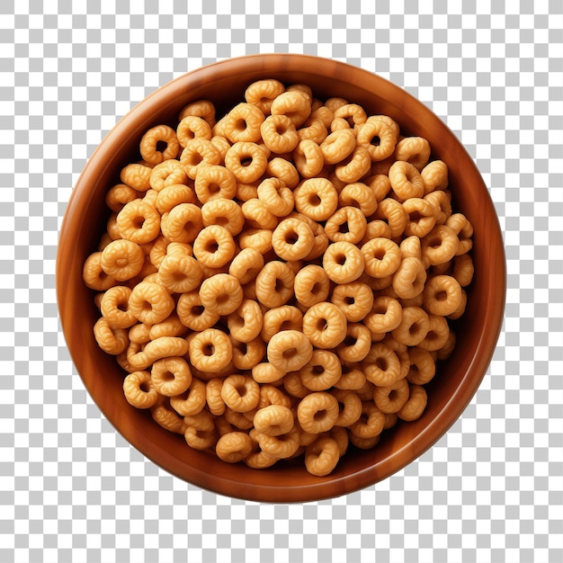 PSD bowl of cereal rings isolated on transparent background