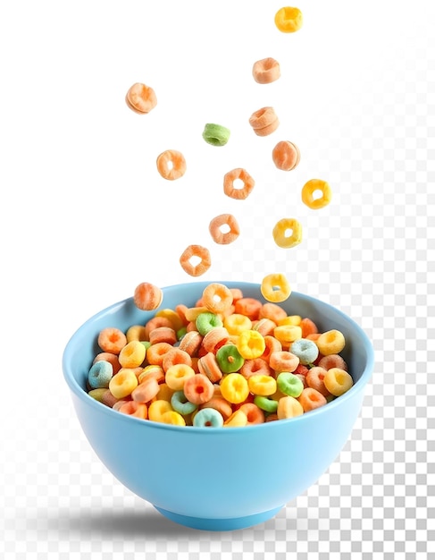a bowl of cereal with a blue bowl of cereal in it