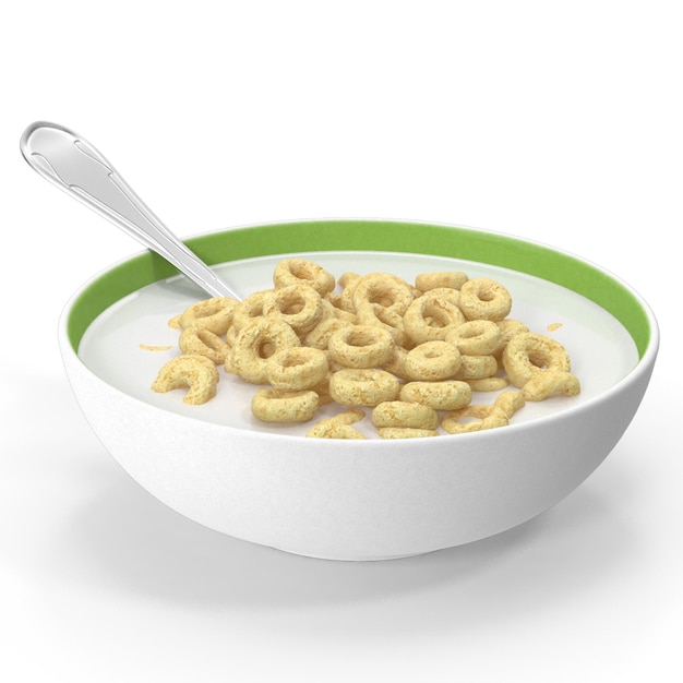 a bowl of cereal with a spoon in it that says  cereal