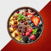 PSD a bowl of cereals with berries and berries on it