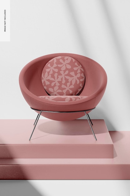 PSD bowl chair mockup, vooraanzicht