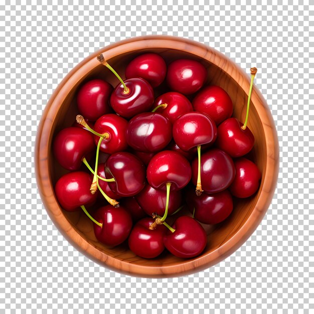 PSD a bowl of cherries isolated on transparent background