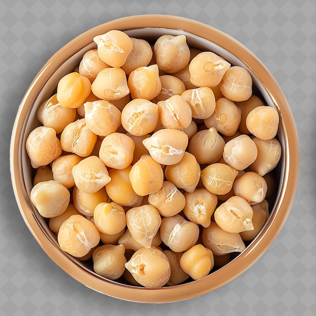 A bowl of chickpeas with a bowl of nuts