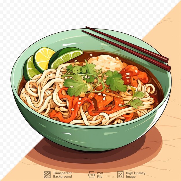 A bowl of chinese noodle soup with chopsticks and chopsticks.