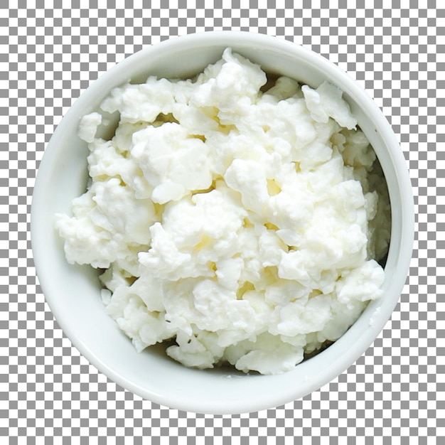 PSD bowl of cottage cheese with transparent background