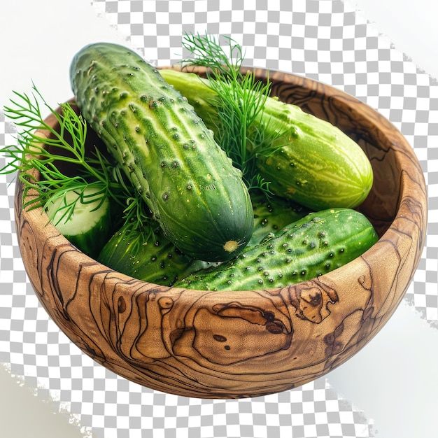 PSD a bowl of cucumbers with a netted plant in the middle