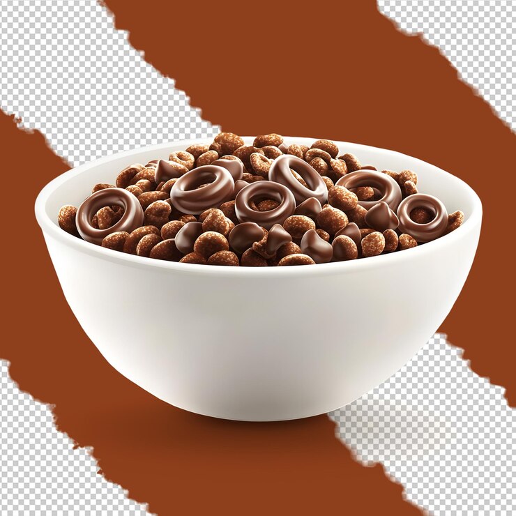 Bowl of delicious chocolate cereal