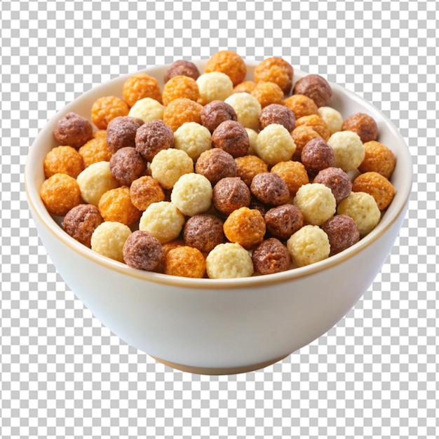 a bowl of dog food with different colored dog biscuits on transparent background