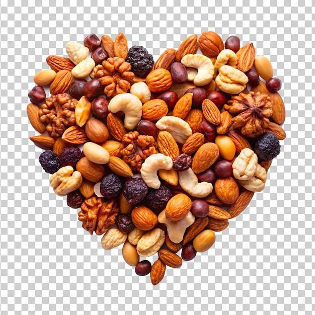 bowl of dried mixed nuts fruits isolated