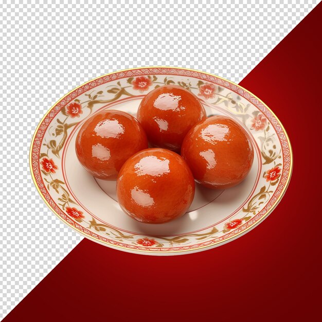 A bowl of eggs with a red background with a white border