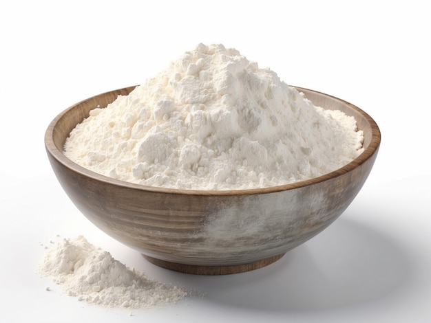 PSD bowl of flour psd on a white background