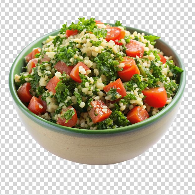 A bowl of food with tomatoes and rice on transparent background