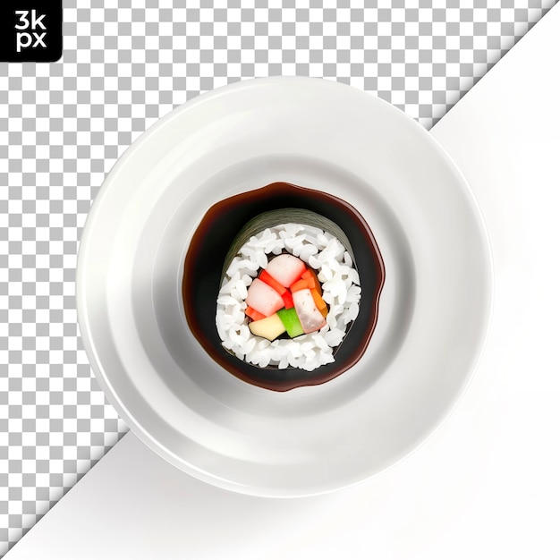 PSD a bowl of food with a white bowl with a black and white checkered design