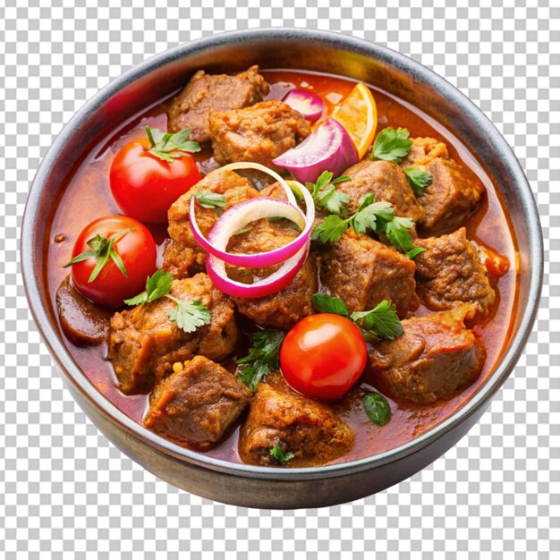 PSD a bowl of fragrant lamb curry simmered with tomato