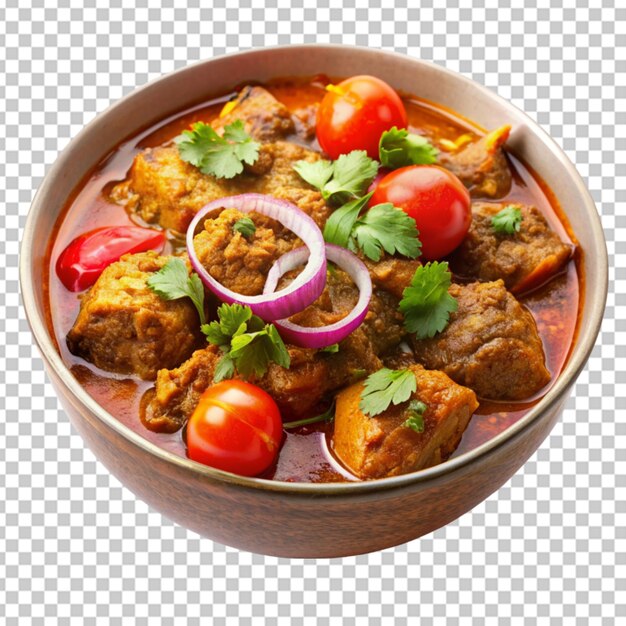 PSD a bowl of fragrant lamb curry simmered with tomato