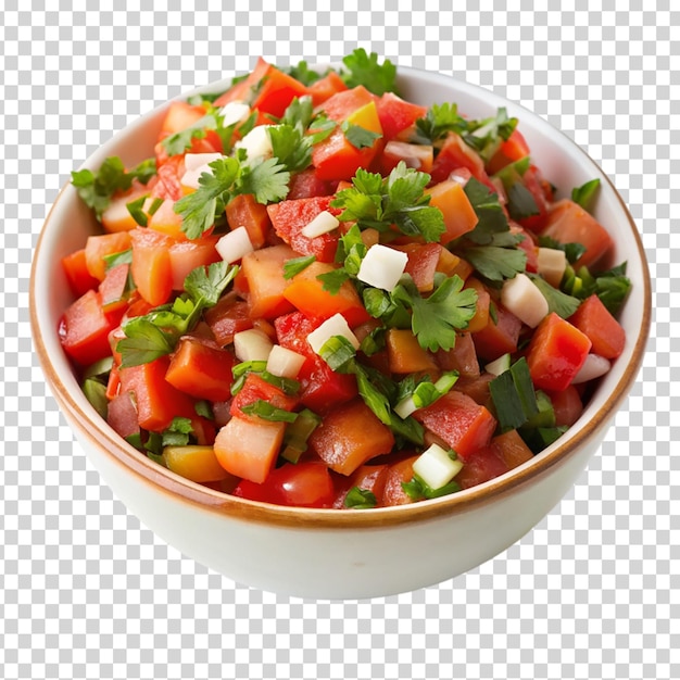 PSD a bowl of fresh vegetables and herbs on transparent background