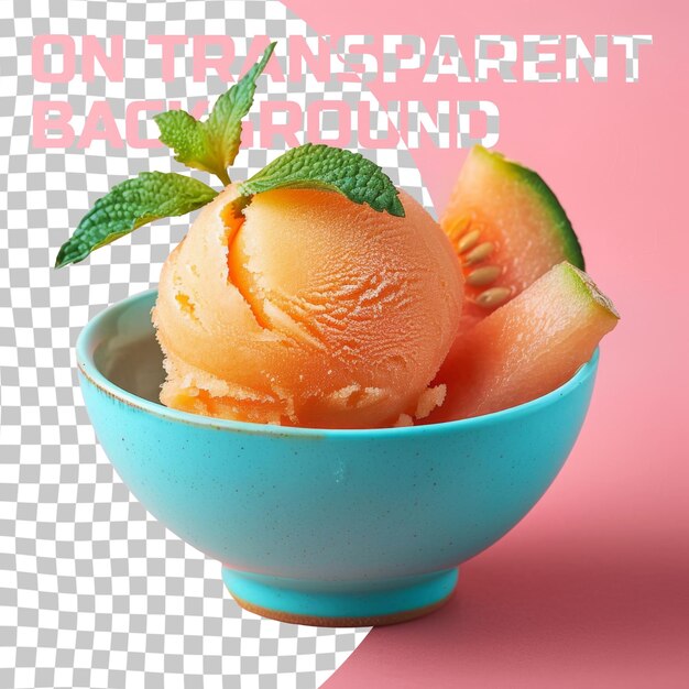 PSD a bowl of fruit with a blue bowl of ice cream