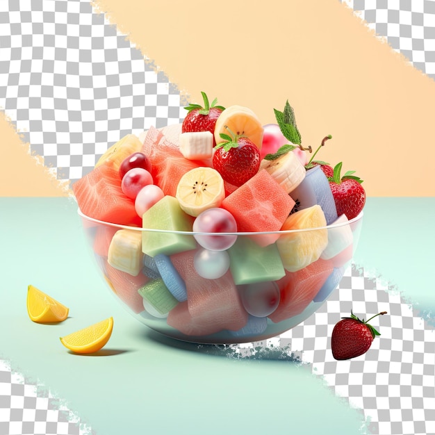 PSD a bowl of fruit with a strawberry and a strawberry in it.