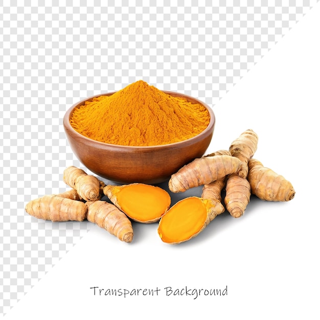 a bowl of ginger carrots and ginger are on a transparent background