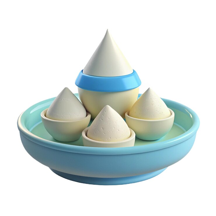 PSD a bowl of ice creams with a blue and white top