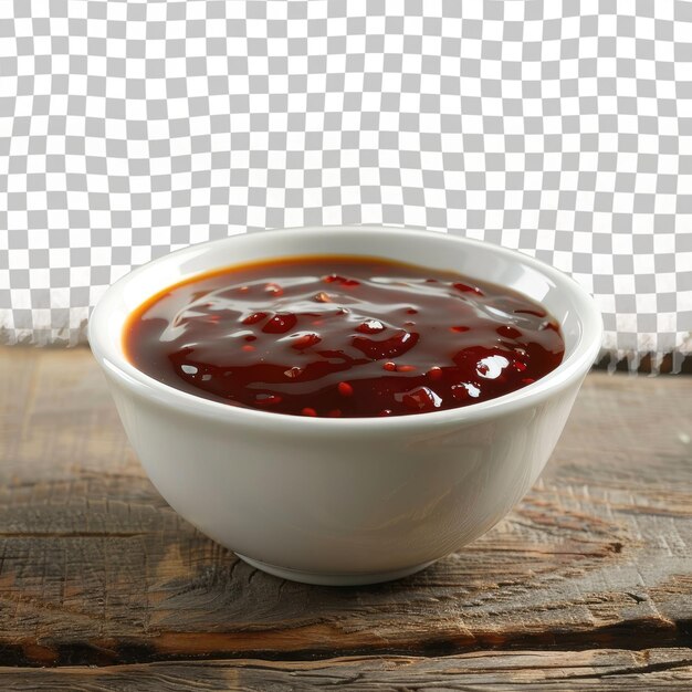 PSD a bowl of ketchup with a white bowl of cherry sauce